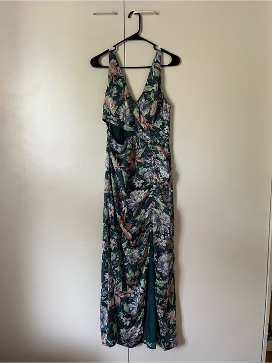 Astr Dresses & Skirts - NWT ASTR the Label Dark Floral Teal Cutout Maxi Dress 🩵🖤💜